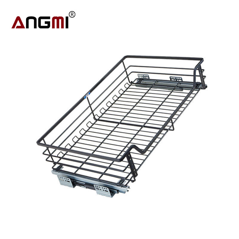 ANGMI kitchen cabinet base unit pantry pull out basket Wire Storage Drawers